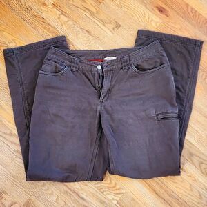 Duluth Trading Women's Fleece Lined Flex Firehose Brown pants jeans Size 10